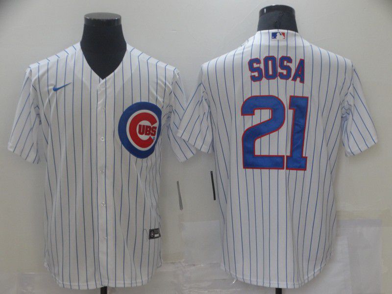 Men Chicago Cubs #21 Sosa White Game Nike MLB Jerseys